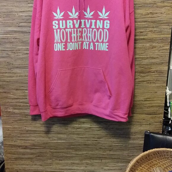 Hot Pink Hoodie XL – “Surviving Motherhood One Joint at a Time” | Savage Moms - Picture 12 of 13